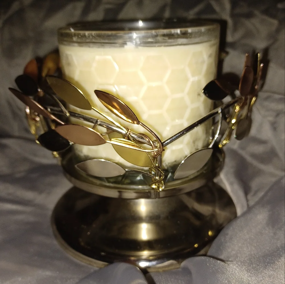 *HP* PartyLite Shimmering Leaves Pedestal Candle Holder - Picture 4 of 14